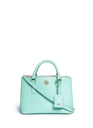 Main View - Click To Enlarge - TORY BURCH - 'Robinson' micro double zip saffiano leather tote