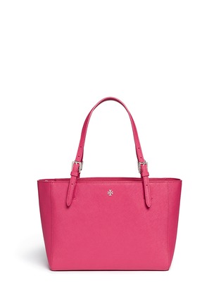Main View - Click To Enlarge - TORY BURCH - 'York' small buckle saffiano leather tote