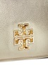 Detail View - Click To Enlarge - TORY BURCH - 'Britten' cutout logo pebbled leather chain clutch