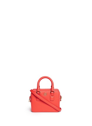 Main View - Click To Enlarge - TORY BURCH - 'Robinson' shrunken saffiano leather satchel