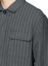 Detail View - Click To Enlarge - SACAI - Pinstripe cotton-linen long coat