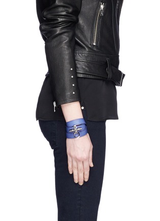Figure View - Click To Enlarge - GIVENCHY - 'Obsedia' triple wrap leather bracelet