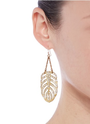 Figure View - Click To Enlarge - LULU FROST - 'Drift' crystal pavé leaf drop earrings