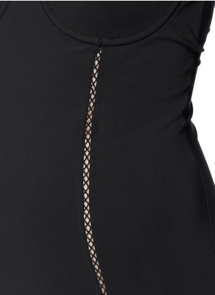 Detail View - Click To Enlarge - TORY BURCH - Lattice trim one piece swimsuit