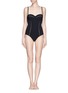 Main View - Click To Enlarge - TORY BURCH - Lattice trim one piece swimsuit