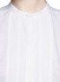 Detail View - Click To Enlarge - TORY BURCH - Silk pleat front linen top