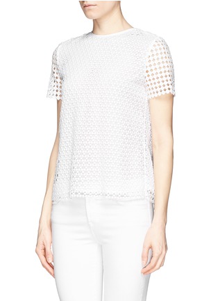 Front View - Click To Enlarge - TORY BURCH - 'Sabrina' graphic guipure lace T-shirt