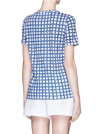 Back View - Click To Enlarge - TORY BURCH - 'Connie' grid print Pima cotton T-shirt