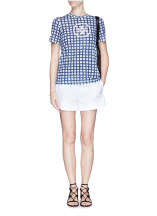 Figure View - Click To Enlarge - TORY BURCH - 'Connie' grid print Pima cotton T-shirt