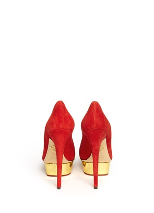 Back View - Click To Enlarge - CHARLOTTE OLYMPIA - Cindy suede platform pumps