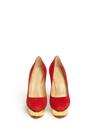 Figure View - Click To Enlarge - CHARLOTTE OLYMPIA - Cindy suede platform pumps