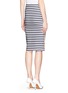 Back View - Click To Enlarge - TANYA TAYLOR - Peggy micro knit striped pencil skirt