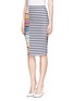 Front View - Click To Enlarge - TANYA TAYLOR - Peggy micro knit striped pencil skirt