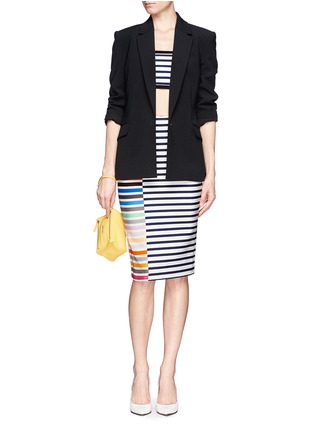 Figure View - Click To Enlarge - TANYA TAYLOR - Peggy micro knit striped pencil skirt
