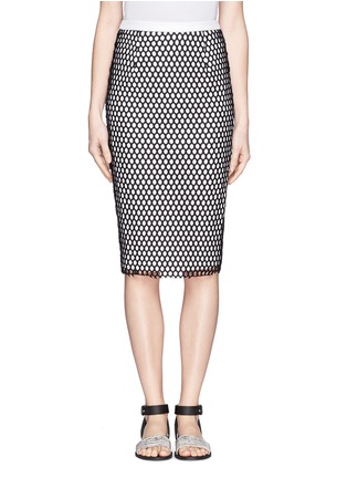 Main View - Click To Enlarge - ELIZABETH AND JAMES - Heyden mesh overlay pencil skirt
