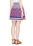 Back View - Click To Enlarge - ALEXANDER MCQUEEN - Check knit flare skirt