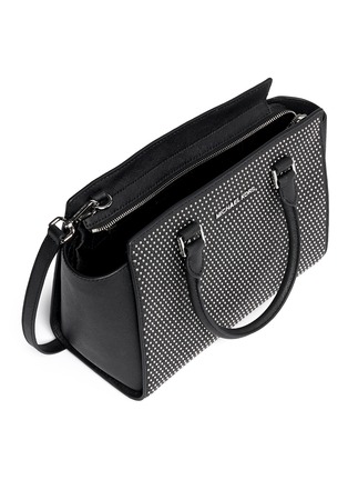 Detail View - Click To Enlarge - MICHAEL KORS - 'Micro Stud Selma' medium saffiano leather messenger bag