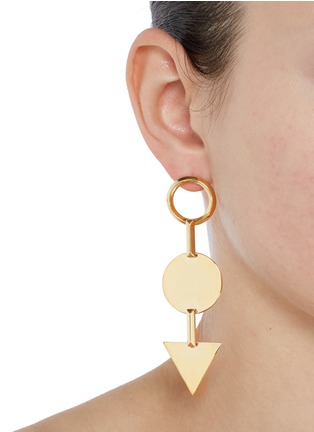 Figure View - Click To Enlarge - EDDIE BORGO - 'Mismatched Token' 12k gold plated earrings
