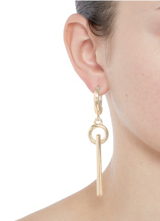 Figure View - Click To Enlarge - EDDIE BORGO - 'O-Ring' bar drop 12k gold plated earrings