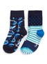 Main View - Click To Enlarge - HAPPY SOCKS - Shark and polka dot stripe toddler socks 2-pair pack