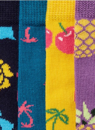 Detail View - Click To Enlarge - HAPPY SOCKS - Pop mixed pattern socks 4-pair gift box