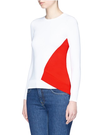Front View - Click To Enlarge - STELLA MCCARTNEY - Asymmetric colourblock sweater