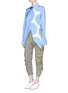 Figure View - Click To Enlarge - STELLA MCCARTNEY - 'Tina' rib knit panel cropped pants