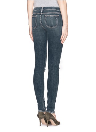 Back View - Click To Enlarge - RAG & BONE - Distressed tartan underlay skinny jeans