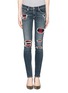 Main View - Click To Enlarge - RAG & BONE - Distressed tartan underlay skinny jeans