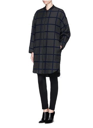Figure View - Click To Enlarge - 3.1 PHILLIP LIM - Windowpane check wool bomber coat