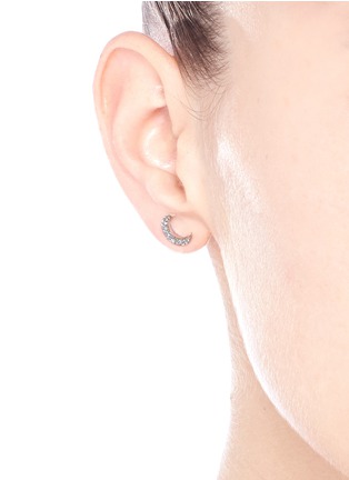 Detail View - Click To Enlarge - KHAI KHAI - 'Moon & Star' diamond earrings