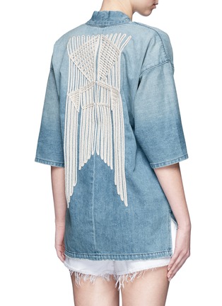 Back View - Click To Enlarge - SANDRINE ROSE - 'The Short Kimono' with ethnic embroidery