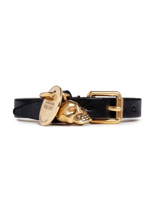 Main View - Click To Enlarge - ALEXANDER MCQUEEN - Skull leather bracelet