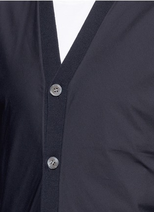 Detail View - Click To Enlarge - THEORY - 'Salleg CD' woven cotton blend front cardigan