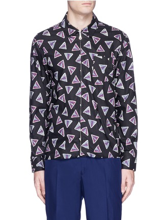 Main View - Click To Enlarge - KENZO - 'Bermudas Triangle' print poplin zip shirt