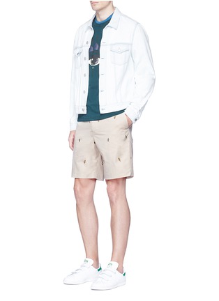Figure View - Click To Enlarge - KENZO - Cartoon fil coupé twill shorts