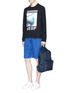 Figure View - Click To Enlarge - KENZO - Monogram embossed tech jersey shorts