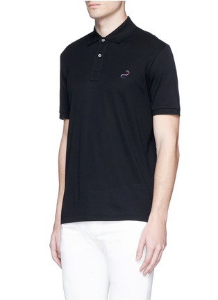 Front View - Click To Enlarge - PS PAUL SMITH - Snake embroidered cactus trim polo shirt