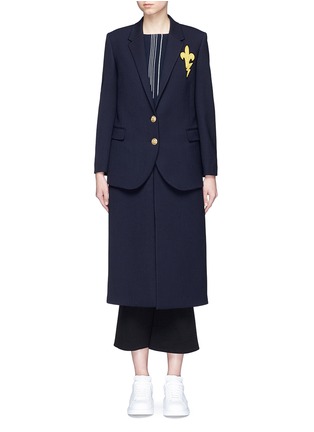 Main View - Click To Enlarge - NEIL BARRETT - 'Fleur de Thunder' embroidered layered long coat