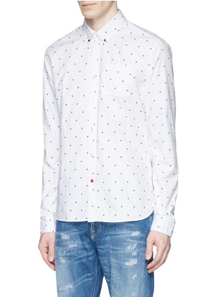 Front View - Click To Enlarge - SCOTCH & SODA - Graphic embroidered cotton shirt