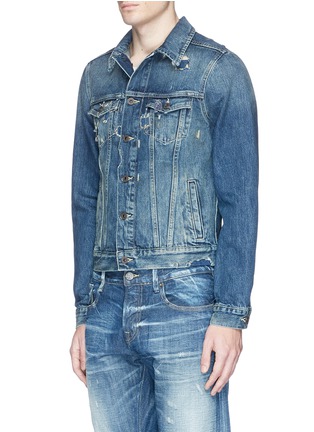 Front View - Click To Enlarge - SCOTCH & SODA - Distressed denim trucker jacket