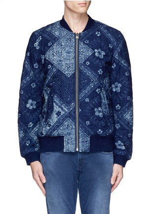 Main View - Click To Enlarge - SCOTCH & SODA - Bandana print quilted bomber jacket