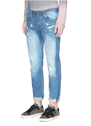 Front View - Click To Enlarge - SCOTCH & SODA - 'Lot 22 Ralston' distressed slim fit jeans