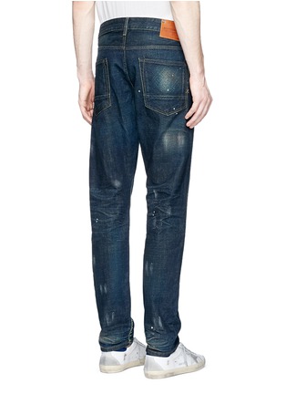 Back View - Click To Enlarge - SCOTCH & SODA - 'Lot 22 Ralston' paint spot slim fit jeans