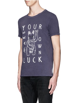 Front View - Click To Enlarge - SCOTCH & SODA - Japanese postcard print cotton T-shirt