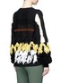 Back View - Click To Enlarge - TOGA ARCHIVES - Fringe cotton blend mixed knit sweater