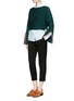 Figure View - Click To Enlarge - TOGA ARCHIVES - Split sleeve braided trim cropped sweater