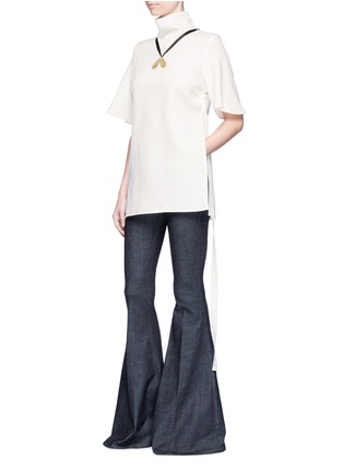 Figure View - Click To Enlarge - ELLERY - 'Blasphemy' funnel neck crepe cady top