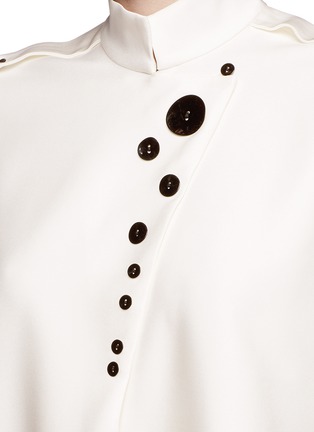Detail View - Click To Enlarge - ELLERY - 'Visual Wonder' shell button stand collar blouse