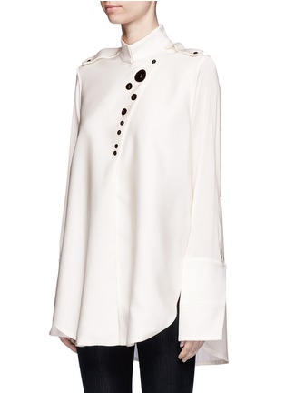 Front View - Click To Enlarge - ELLERY - 'Visual Wonder' shell button stand collar blouse